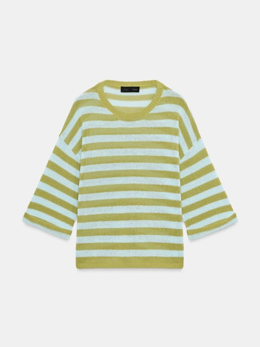 NWT Zara striped green and blue knit top Size S